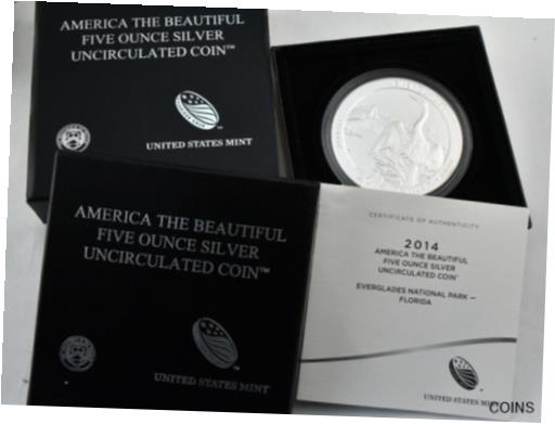 アンティークコイン コイン 金貨 銀貨 [送料無料] 2014 Everglades National Park ATB Five Ounce .999 Fine Silver Uncirculated Coinのサムネイル