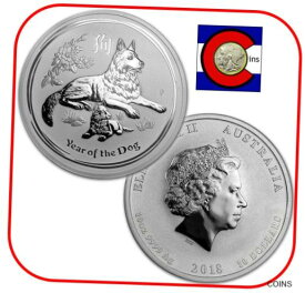 【極美品/品質保証書付】 アンティークコイン コイン 金貨 銀貨 [送料無料] 2018 Lunar Australian Dog 10 oz Silver Coin, Series II, Perth Mint Australia