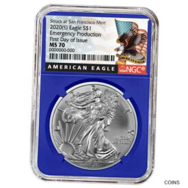 【極美品/品質保証書付】 アンティークコイン 銀貨 2020 (S) $1 American Silver Eagle NGC MS70 Emergency Production FDI Black Label [送料無料] #sot-wr-012519-1647
