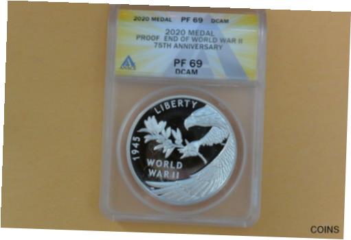 アンティークコイン コイン 金貨 銀貨 [送料無料] 2020 End of World War II 75th Anniversary Silver Medal ANACS PF69 DCAM