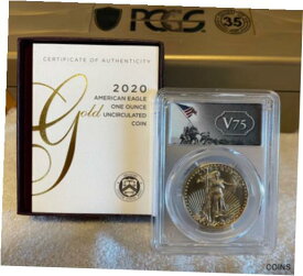 【極美品/品質保証書付】 アンティークコイン 金貨 2020 W Burnished Gold Eagle PCGS SP70 First Strike Gold Shield V75 Label OGP+BOX [送料無料] #got-wr-012519-8334