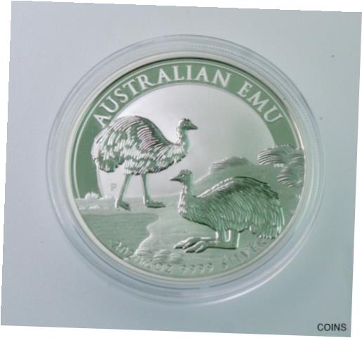 アンティークコイン コイン 金貨 銀貨 [送料無料] 2020 p 1 oz .999 silver BU coin Australia EMU Perth Mint in capsule