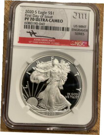 【極美品/品質保証書付】 アンティークコイン 銀貨 2020-S Silver Eagle NGC PF70 Ultra Cameo, FDOI, Mercanti-signed, Mint Engraver [送料無料] #sot-wr-012519-79