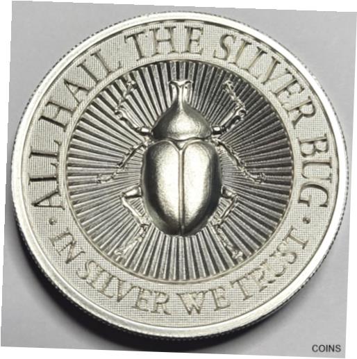  アンティークコイン コイン 金貨 銀貨  [送料無料] Intaglio Mint 2oz High Relief All Hail Silver Bug .999 Fine Silver Round
