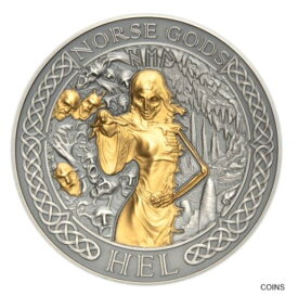【極美品/品質保証書付】 アンティークコイン コイン 金貨 銀貨 [送料無料] 2023 Cook Islands Norse Gods Hel 2oz Silver Antiqued Coin
