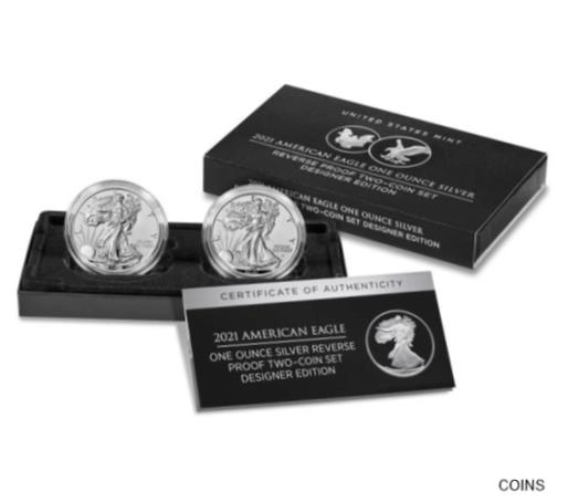  アンティークコイン コイン 金貨 銀貨  [送料無料] American Eagle 2021 Ounce Silver Reverse Proof 2-Coin Set. IN HAND!!