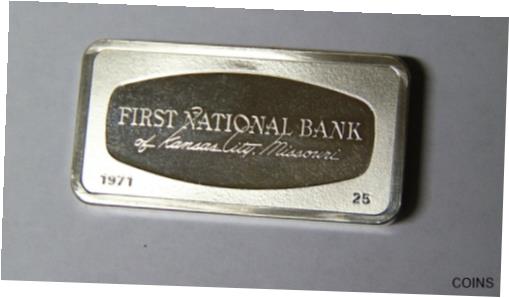 アンティークコイン コイン 金貨 銀貨 [送料無料] First National Bank Kansas City Missouri 2 oz .925 Silver Bar Franklin Mint