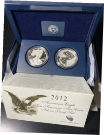 【極美品/品質保証書付】 アンティークコイン コイン 金貨 銀貨 [送料無料] 2012 S Silver Eagle 2 coin Set Proof & reverse Proof OGP & COA