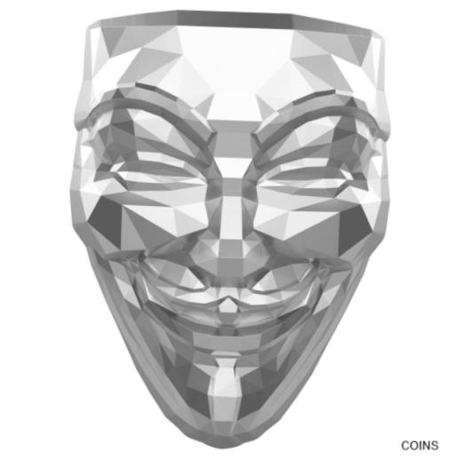 アンティークコイン 銀貨 2022 South Korea Rebel Guy Fawkes Mask 2oz Silver Light Antiqued Stacker [送料無料] #sof-wr-012548-70