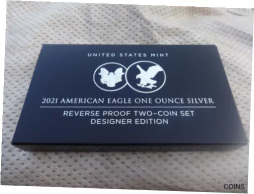 アンティークコイン 銀貨 American Eagle 2021 One Ounce Silver Reverse Proof 2-Coin Set - BOX And COA ONLY [送料無料] #scf-wr-012548-929のサムネイル