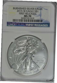 【極美品/品質保証書付】 アンティークコイン 銀貨 2015 W Burnished $1 Silver Eagle First Releases NGC MS 70 (Blue Label) [送料無料] #sot-wr-012551-1233