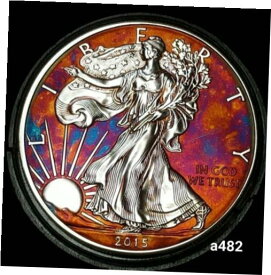 【極美品/品質保証書付】 アンティークコイン 銀貨 Silver American Eagle Coin Colorful Rainbow Toning #a482 [送料無料] #scf-wr-012551-1603