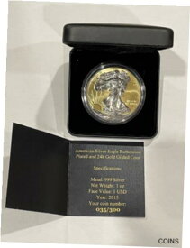 【極美品/品質保証書付】 アンティークコイン 金貨 2015 Eagle Coin Golden Noir Series 35 of 300 Ruthenium 24k Gold Limited Edition [送料無料] #gcf-wr-012551-1644