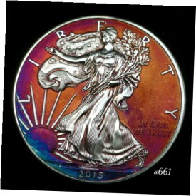 【極美品/品質保証書付】 アンティークコイン 銀貨 Silver American Eagle Coin Colorful Rainbow Toning #a661 [送料無料] #scf-wr-012551-1662
