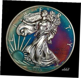 【極美品/品質保証書付】 アンティークコイン 銀貨 American Silver Eagle Coin Colorful Rainbow Toning #a667 (read description) [送料無料] #scf-wr-012551-2050