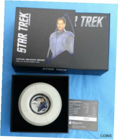 【極美品/品質保証書付】 アンティークコイン 銀貨 2015 Star Trek Enterprise Captain Archer 1oz .999 Fine Silver Proof Tuvalu $1 [送料無料] #sof-wr-012551-491