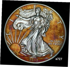 【極美品/品質保証書付】 アンティークコイン 銀貨 Silver American Eagle Coin Colorful Rainbow Toning #a727 [送料無料] #scf-wr-012551-546