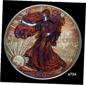 【極美品/品質保証書付】 アンティークコイン 銀貨 Silver American Eagle Coin Colorful Rainbow Toning #a724 [送料無料] #scf-wr-012551-952