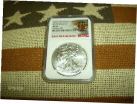 【極美品/品質保証書付】 アンティークコイン 銀貨 2017(S) NGC ms69 Silver Eagle Trolley Lable Beautiful Coin(Pristine Coin & Slab) [送料無料] #sct-wr-012553-3081