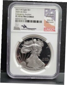 【極美品/品質保証書付】 アンティークコイン コイン 金貨 銀貨 [送料無料] 2017-W $1 Silver Eagle 2020 US Mint Emergency Auction-NGC PF70 UCAM Mercanti