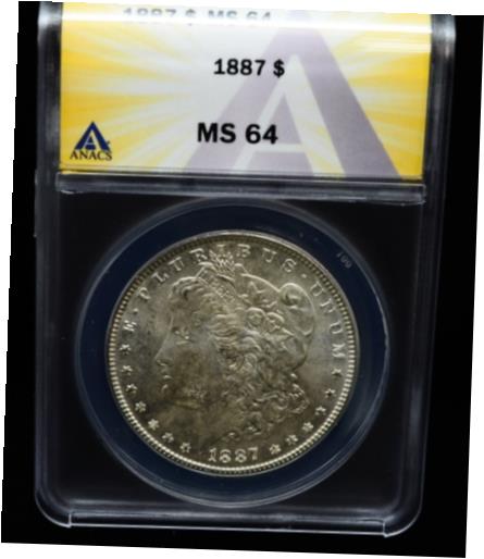 アンティークコイン 銀貨 1887 ANACS MS 64 Morgan Silver Dollar #I158 [送料無料] #sof-wr-012602-232