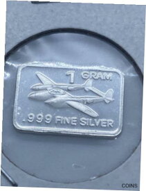 【極美品/品質保証書付】 アンティークコイン コイン 金貨 銀貨 [送料無料] 1 Gram 0.999 Fine Silver Bar "P-28 Lightning style" Bomber Plane Fractional Ag g