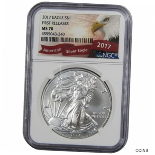 アンティークコイン 銀貨 2017 American Eagle Dollar MS 70 NGC 1 oz .999 Fine Silver $1 First Releases [送料無料] #sot-wr-012794-3920のサムネイル
