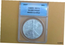 【極美品/品質保証書付】 アンティークコイン 銀貨 2007 American Eagle Silver Dollar ANACS MS70 [送料無料] #sof-wr-012794-6921