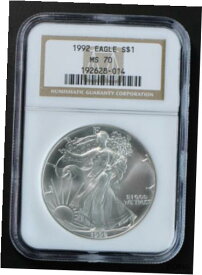 【極美品/品質保証書付】 アンティークコイン コイン 金貨 銀貨 [送料無料] 1992 Silver Eagle $1 NGC MS70 - American Eagle Silver Dollar ASE