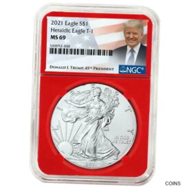 【極美品/品質保証書付】 アンティークコイン コイン 金貨 銀貨 [送料無料] 2021 $1 Type 1 American Silver Eagle NGC MS69 Trump Label Red Core