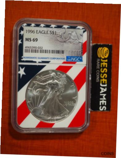 アンティークコイン　コイン　金貨　MS69　SILVER　AMERICAN　1996　銀貨　CORE　EAGLE　FLAG　[送料無料]　USA　$1　NGC