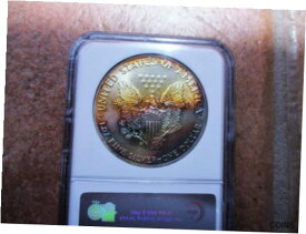 【極美品/品質保証書付】 アンティークコイン コイン 金貨 銀貨 [送料無料] 1991 American Silver Eagle NGC MS67 "PRETTY RAINBOW TONING "