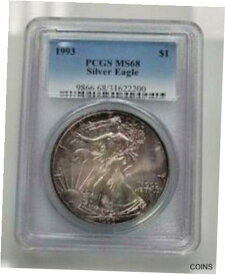 【極美品/品質保証書付】 アンティークコイン コイン 金貨 銀貨 [送料無料] 1993 American Silver Eagle US Coin - PCGS MS68 Purple Toned