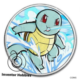【極美品/品質保証書付】 アンティークコイン コイン 金貨 銀貨 [送料無料] Squirtle- Pokemon - Colorized Canadian Maple Leaf 1oz 99.99% Pure Silver Coin