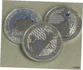 【極美品/品質保証書付】 アンティークコイン コイン 金貨 銀貨 [送料無料] Lot of 3 Silver 2023 Silver Great Britain 1 oz Silver Britannia .999 Fine Coins