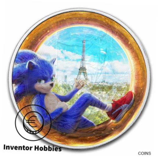  アンティークコイン コイン 金貨 銀貨  [送料無料] Sonic the Hedgehog Colorized British Britannia 1oz .999 Pure Silver Coin