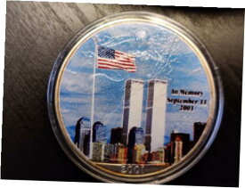 【極美品/品質保証書付】 アンティークコイン 銀貨 2001 American Eagle 1 Tr. OZ Fine Silver Coin - Beautifully Painted- Twin Towers [送料無料] #scf-wr-012955-2517