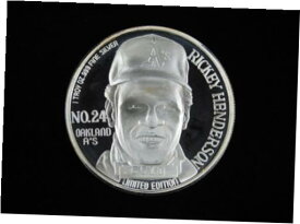【極美品/品質保証書付】 アンティークコイン コイン 金貨 銀貨 [送料無料] 1 tr oz Silver Round RICKEY HENDERSON Limited Edition 999 Fine Ag MLB Baseball