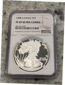 【極美品/品質保証書付】 アンティークコイン 銀貨 1988 S Proof Silver Eagle PF69 Ultra Cameo NGC [送料無料] #sot-wr-012955-3187