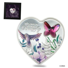 【極美品/品質保証書付】 アンティークコイン 銀貨 2023 Cook Islands 20 gram Proof Silver Brilliant Love Butterfly Coin .999 Fine [送料無料] #scf-wr-012962-270