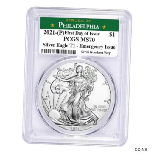 アンティークコイン　コイン　金貨　2021　Emergency　Issue　MS　PCGS　(P)　Philadelphia　銀貨　70　Silver　American　[送料無料]　FDOI　oz　Eagle