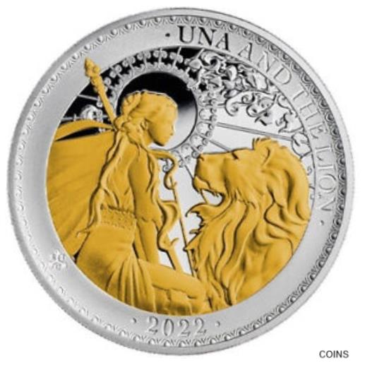  アンティークコイン コイン 金貨 銀貨  [送料無料] 2022 oz Proof St. Helena Silver Una and The Lion Coin