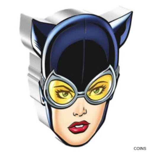  アンティークコイン コイン 金貨 銀貨  [送料無料] 2022 oz Niue Silver Faces of Gotham Catwoman Shaped Coin