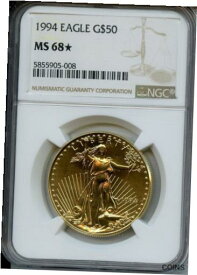 【極美品/品質保証書付】 アンティークコイン 金貨 1994 Gold $50 Eagle 1 Oz NGC MS68* STAR [送料無料] #got-wr-012996-713