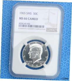 【極美品/品質保証書付】 アンティークコイン コイン 金貨 銀貨 [送料無料] 1965 NGC MS 66 Cameo SMS Kennedy Half Dollar, MS 66 Cam 50-Cent Coin