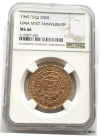 【極美品/品質保証書付】 アンティークコイン 金貨 Peru 1965 Lima Mint 50 Soles NGC MS66 Gold Coin,UNC,Rare! [送料無料] #gct-wr-013006-325