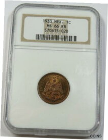【極美品/品質保証書付】 アンティークコイン コイン 金貨 銀貨 [送料無料] 1933-Mo NGC MS66RB Red Brown 1 Centavo 1c Mexico Coin Item #30757A