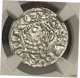 【極美品/品質保証書付】 アンティークコイン コイン 金貨 銀貨 [送料無料] Sancho IV NGC MS 64 Silver Spain Cornad Sevilla 1284-1295 Burgos Ancient Coin