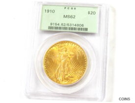 【極美品/品質保証書付】 アンティークコイン 金貨 1910 $20 Saint Gaudens Gold Double Eagle - PCGS MS 62 - #10520 [送料無料] #got-wr-013091-1564