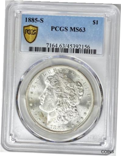 アンティークコイン コイン 金貨 銀貨 [送料無料] 1885-S M$1 Morgan Silver Dollar PCGS MS63 Choice BU Uncirculated Key Date Coinのサムネイル